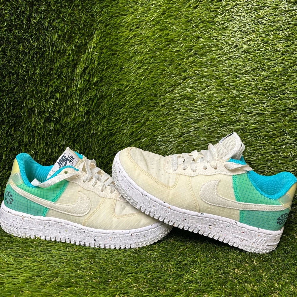Size 6.5 Women’s - Nike Air Force 1 Crater M2Z2  White Turquoise DO7692-101